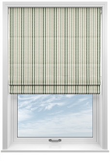 Emily Bond Cornish Stripe, Fern - Roman Blind